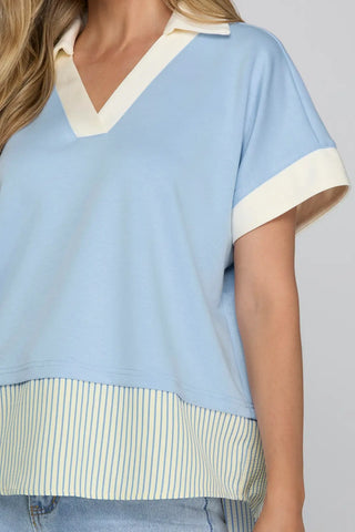 She&Sky Pastel Days Collared Top