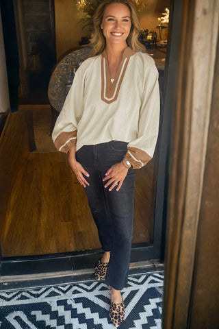 The Harper Contrast Blouse