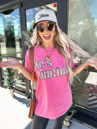He's Hunting Graphic Tee