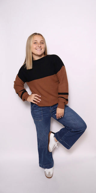 Mocha Moment Colorblock Sweater