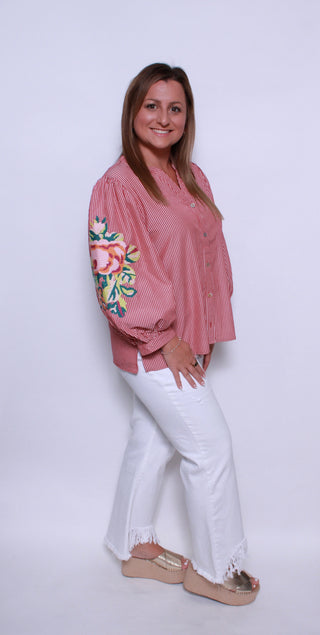 Bloom & Stripe Blouse