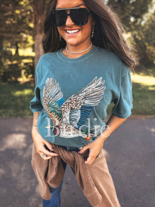 Faux Rhinestone Duck Graphic Tee