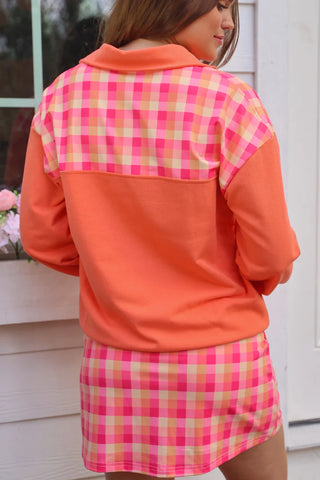 Golden Hour Gingham Pullover