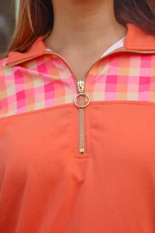 Golden Hour Gingham Pullover