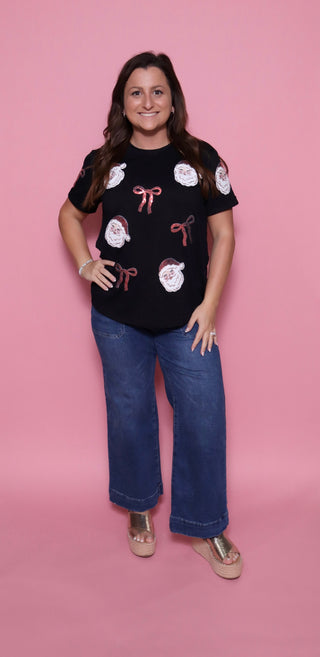 Jolly Bow Santa Tee