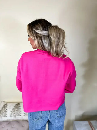 A Little Bit Dramatic Cropped Puff Graphic Crew