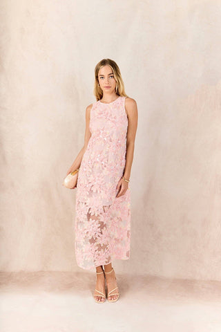 Blush Petal Midi Dress
