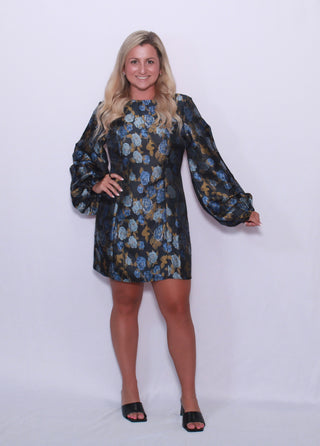 Midnight Bloom Mini Dress