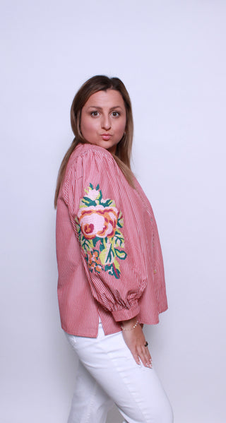 Bloom & Stripe Blouse
