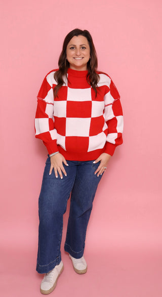 The Sweetheart Check Sweater