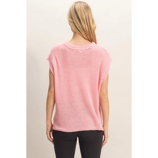 Pink Cloud Knit Top