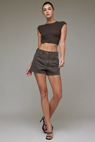HIDDEN Nightfall Leopard Denim Shorts