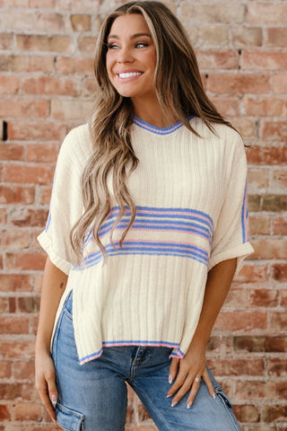 Blue Skies Stripe Knit Top