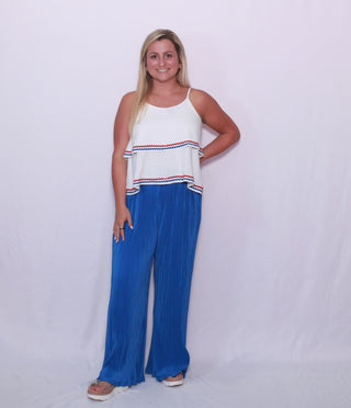 DOUBLE LAYERED WOVEN LINEN CAMI TOP