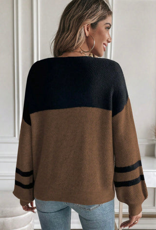 PRE ORDER - Mocha Moment Colorblock Sweater