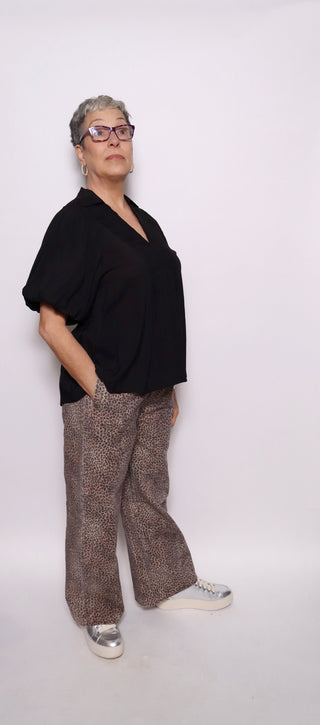 Exaggerated Bubble Sleeve Top