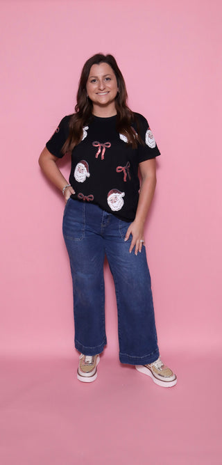Jolly Bow Santa Tee