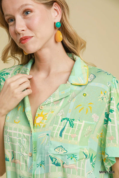 Tropical Resort Print Shirt