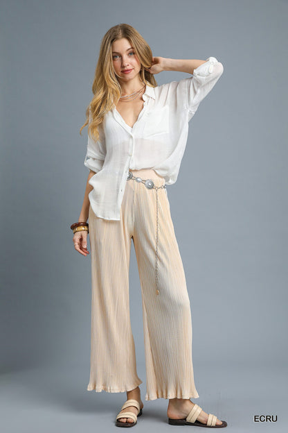 Sun Kissed Pleated Wide Legged Pants