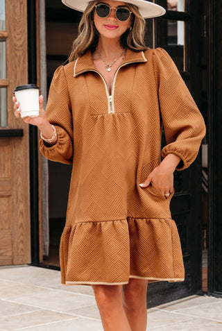 PRE ORDER - Coffee Run Quilted Dress
