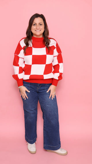 The Sweetheart Check Sweater