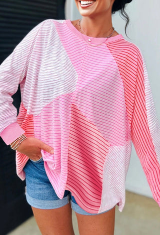 PRE ORDER - Candy Stripe Patchwork Top