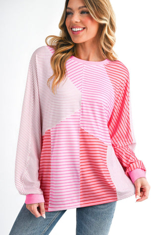 PRE ORDER - Candy Stripe Patchwork Top