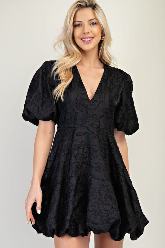 V-Neck Voluminous Dress