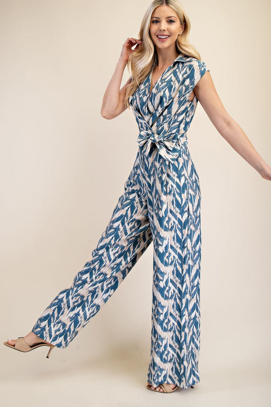 V-Neck Knotted Jumpsuit