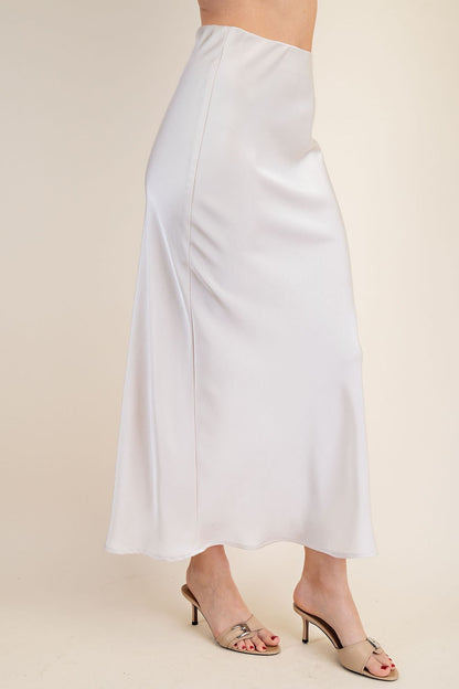 Waist Elastic Band Midi Skirt