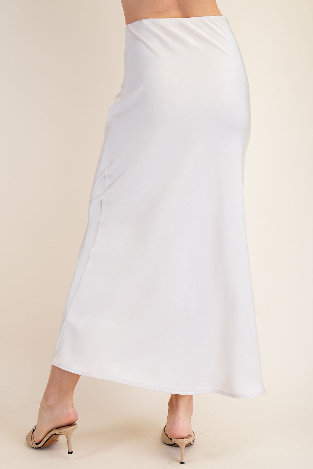 Waist Elastic Band Midi Skirt