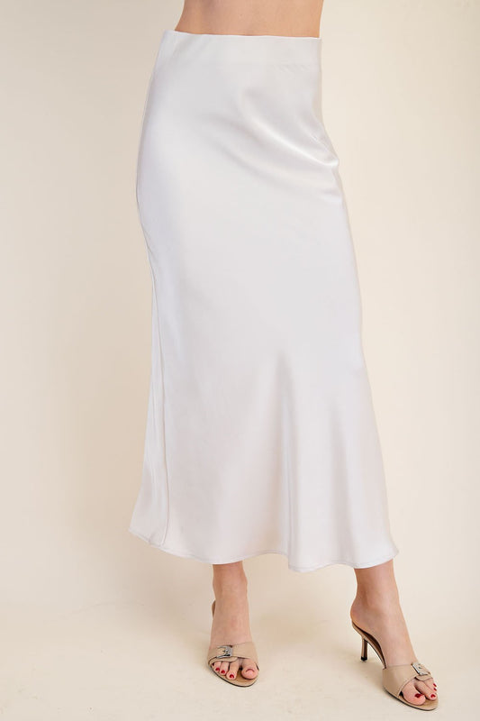 Waist Elastic Band Midi Skirt