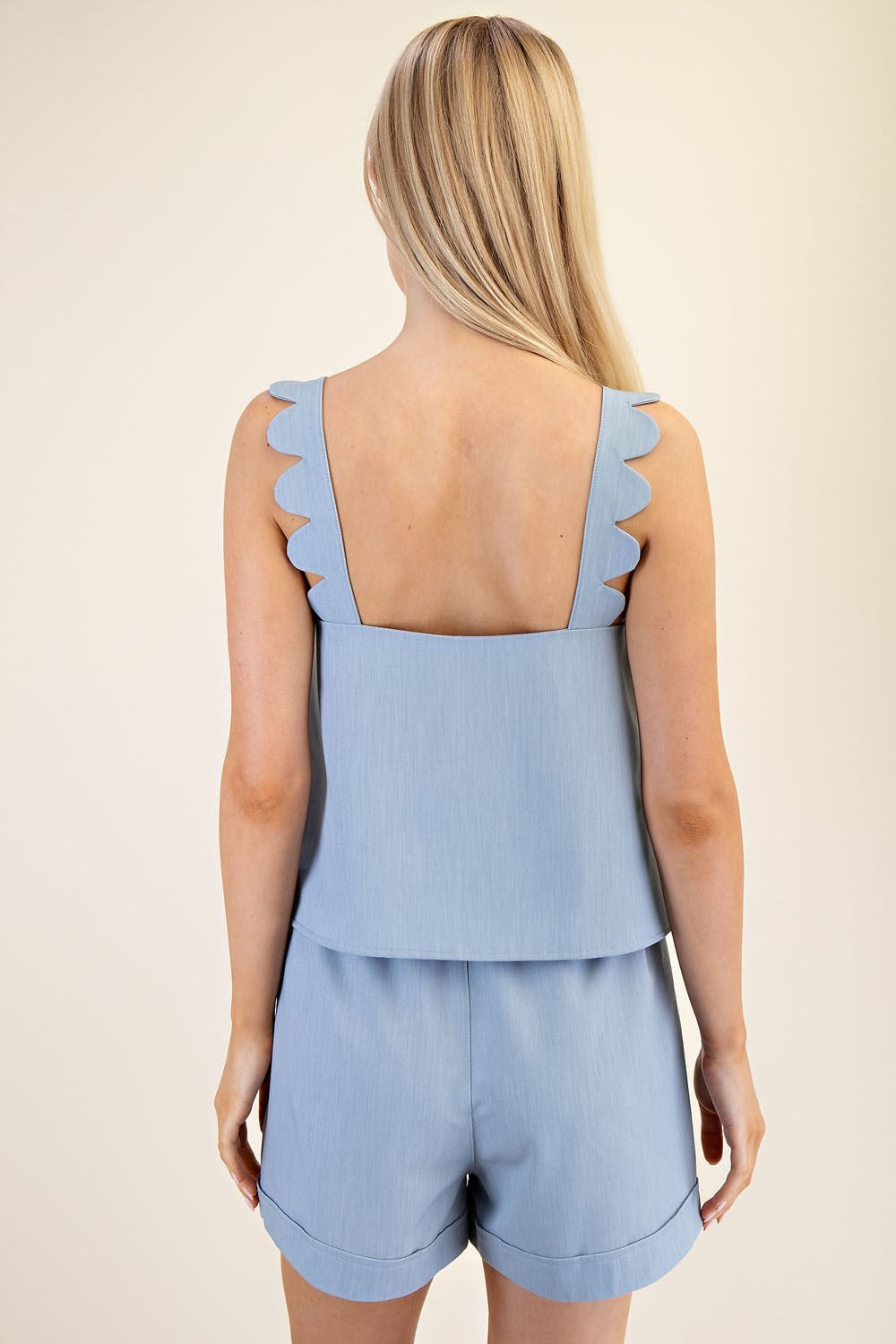 Scalloped Strap Tank Top