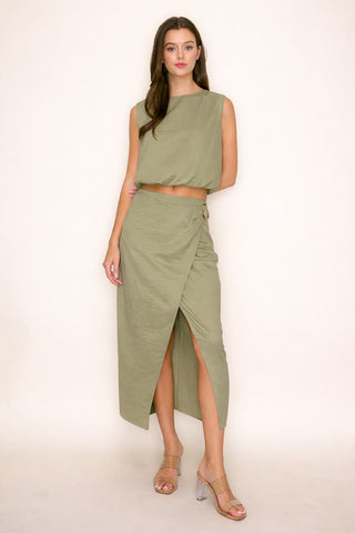 D.ARK Olive Wrap Skirt