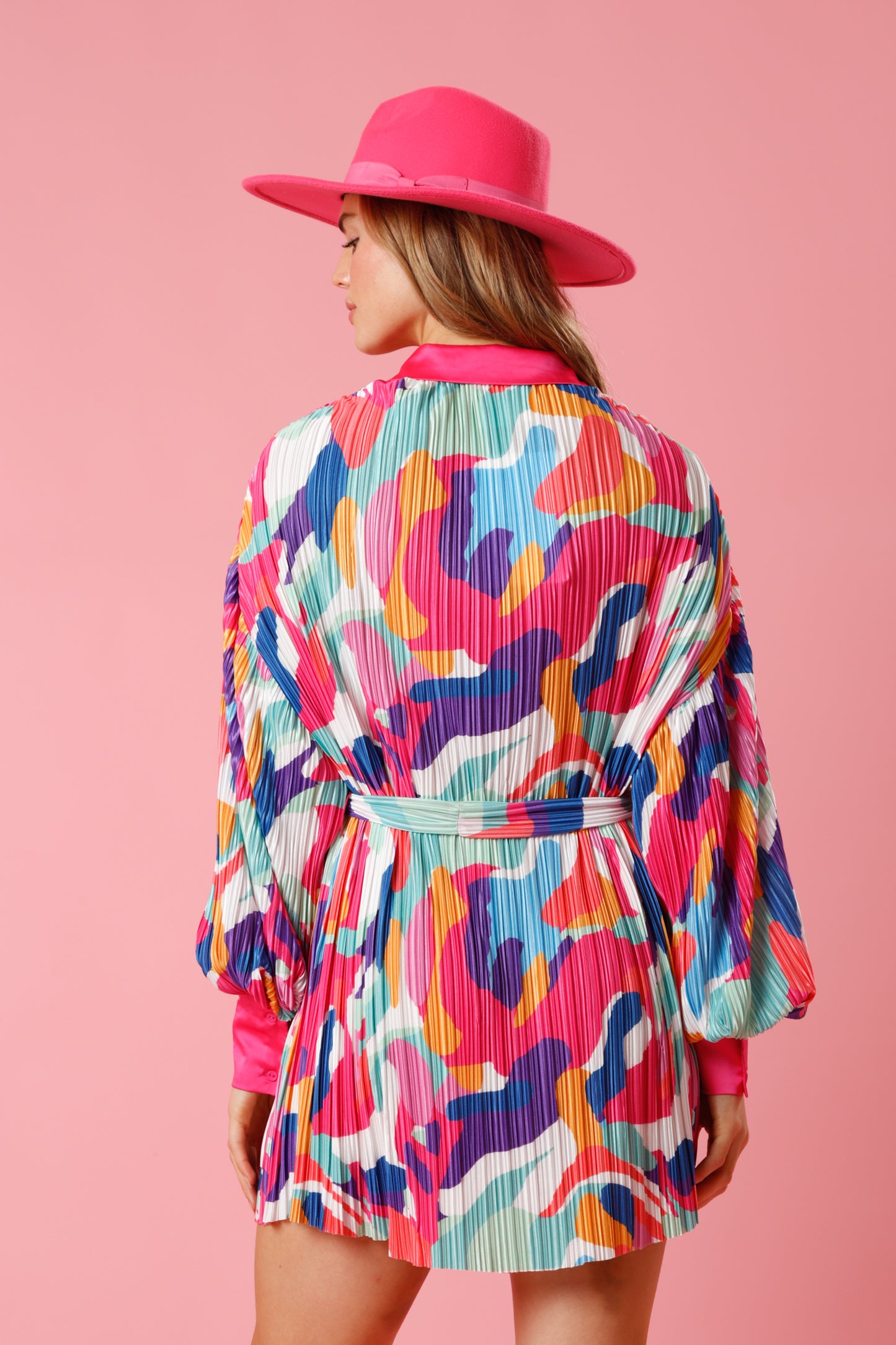 Brushstroke Print Mini Dress