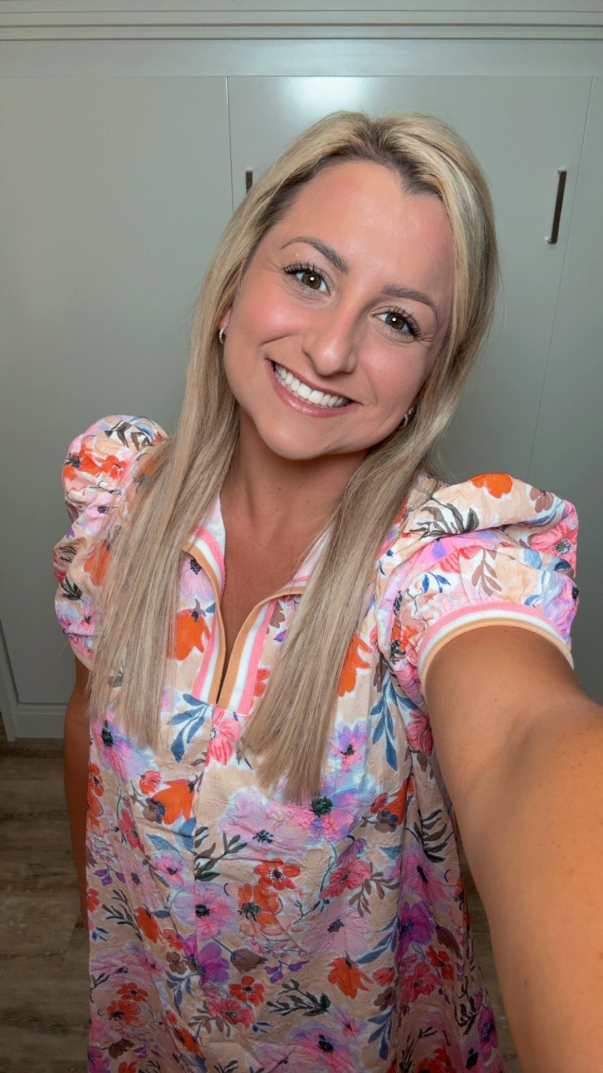 Floral Print High Neck Mini Dress