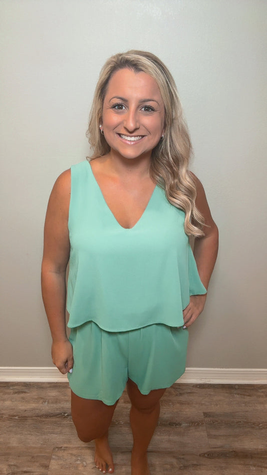Lightly Loved Green Romper