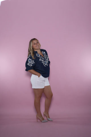 THML Indigo Embroidery Top