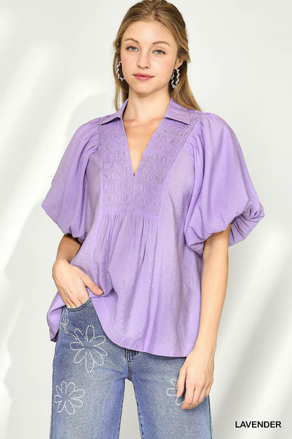 Exaggerated Bubble Sleeve Top