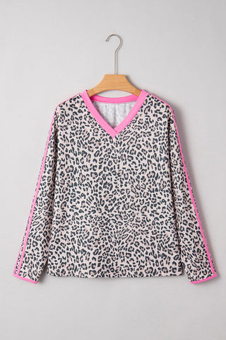 The Layla Leopard Trim Top