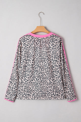 The Layla Leopard Trim Top