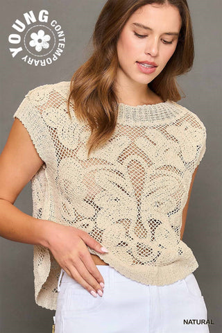 Boho Chic Crochet Knit Top