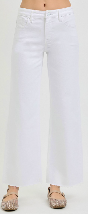 RISEN Whitewash Wide-Leg Jeans