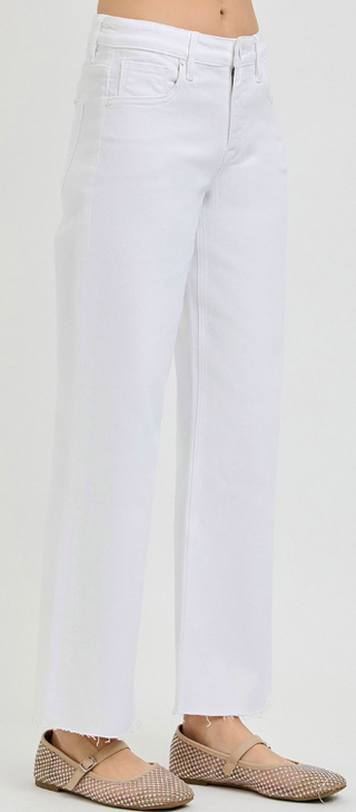 RISEN Whitewash Wide-Leg Jeans