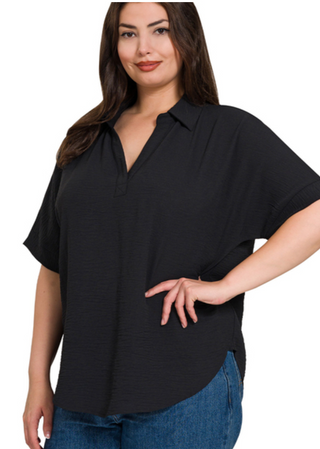 Zenana Relaxed Edge Plus Size Top