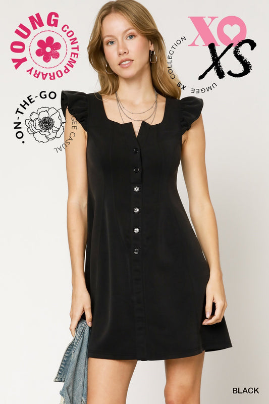 Luxeknit Button-Down Mini Dress