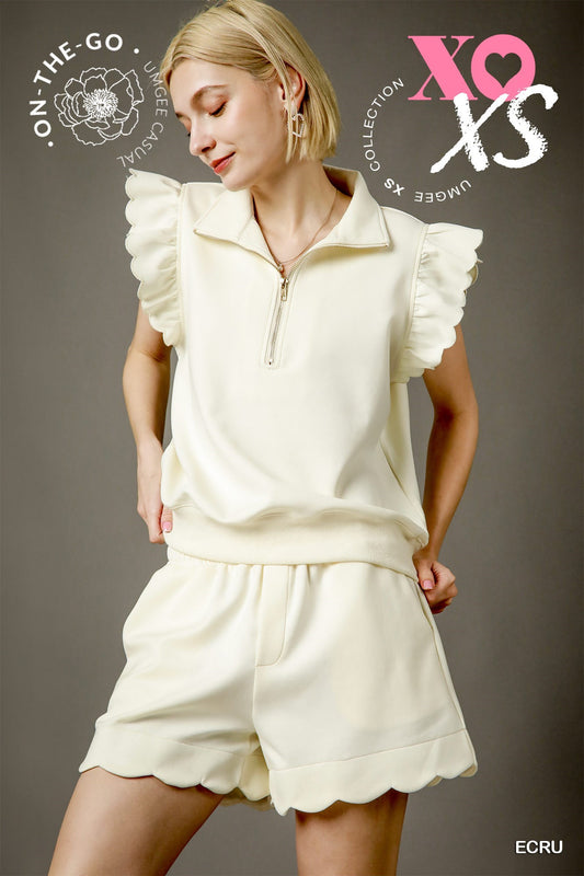 Ruffle Breeze Scallop Shorts