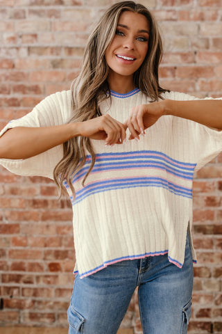 Blue Skies Stripe Knit Top