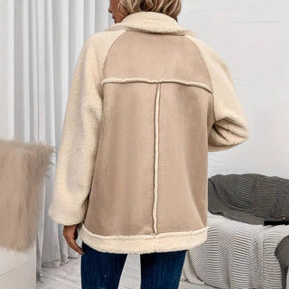 PRE ORDER - Suede Sherpa Patchwork motorcycle jacket coat