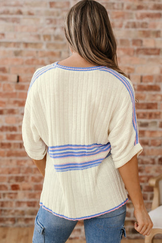 Blue Skies Stripe Knit Top